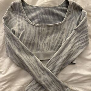 Gray Zebra Print Women's Top